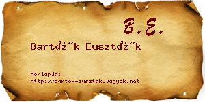 Bartók Euszták névjegykártya